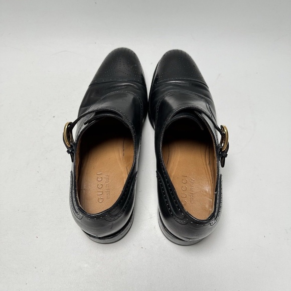 Rare - GUCCI Black Monk Strap Leather Shoes - US 8 - Excellent Condition - Picture 11 of 16